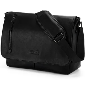 Messenger Bag for Men, PU Leather Laptop Briefcase Bag for Work Shoulder Bag for Office, Fits 14" Laptop, Vintage Satchel Bag with Padded Shoulder Strap, Padded Laptop Sleeve, Waterproof Messenger Bag for Men, PU Leather Laptop Briefcase Bag for Work Shoulder Bag for Office, Fits 14" Laptop, Vintage Satchel Bag with Padded Shoulder Strap, Padded Laptop Sleeve, Waterproof