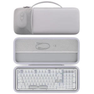 for Logitech Alto Keys K98M Keyboard Carry Case, White Travel Protective Storage Case with Mesh Pocket for POP Mouse and Accessories, Travel Storage, Carrying Handle for Logitech Alto Keys K98M Keyboard Carry Case, White Travel Protective Storage Case with Mesh Pocket for POP Mouse and Accessories, Travel Storage, Carrying Handle