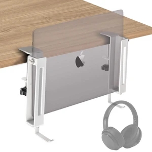 No Drill Adjustable Desk Side Laptop Mount Headphone Hook (White) ToolFree Setup, Inner ScratchResistant Silicone Pad, Fits MacBook & iPad No Drill Adjustable Desk Side Laptop Mount Headphone Hook (White) ToolFree Setup, Inner ScratchResistant Silicone Pad, Fits MacBook & iPad
