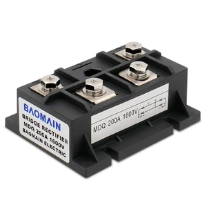 MDQ 200A 1600V Single Phase Diode Bridge Rectifier, Full Wave Rectification Module with Heat Sink Base, High Power Black Metal Case for Industrial Electrical Power Supplies & Battery Charging MDQ 200A 1600V Single Phase Diode Bridge Rectifier, Full Wave Rectification Module with Heat Sink Base, High Power Black Metal Case for Industrial Electrical Power Supplies & Battery Charging