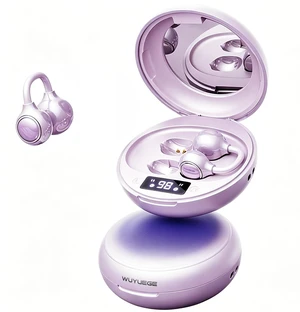 Upgraded Open Ear Clip on Earbuds Bluetooth 6.0,Premium Powder Compact Case with LED Display & Mirror, 40H Long Battery,Lightweight Secure Fit for Small Ears,Open-Ear Comfort for Women(purple) Upgraded Open Ear Clip on Earbuds Bluetooth 6.0,Premium Powder Compact Case with LED Display & Mirror, 40H Long Battery,Lightweight Secure Fit for Small Ears,Open-Ear Comfort for Women(purple)
