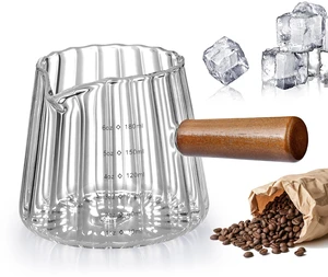 Espresso Cups, 6OZ Espresso Shot Measuring Cup Glass, V-Shaped Mouth, Markings in both oz& ml Espresso Cups, 6OZ Espresso Shot Measuring Cup Glass, V-Shaped Mouth, Markings in both oz& ml