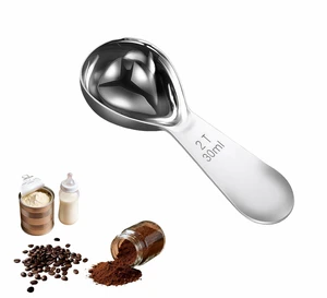30ml Stainless Steel Coffee Scoop, 2 Tbsp Measuring Spoons for Protein Powder, Sugar, Flour & Tea - Short Handle, Laser Etched Markings, Dishwasher Safe, Heavy-Duty 304 Food-Grade Steel 30ml Stainless Steel Coffee Scoop, 2 Tbsp Measuring Spoons for Protein Powder, Sugar, Flour & Tea - Short Handle, Laser Etched Markings, Dishwasher Safe, Heavy-Duty 304 Food-Grade Steel