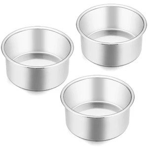4 Inch Small Cake Pan Set of 3, Stainless Steel Mini Round Smash Cake Baking Pans, Non-Toxic & Healthy, Mirror Finish & Dishwasher Safe 4 Inch Small Cake Pan Set of 3, Stainless Steel Mini Round Smash Cake Baking Pans, Non-Toxic & Healthy, Mirror Finish & Dishwasher Safe