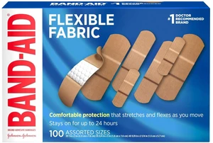 BAND-AID Brand Flexible Fabric Adhesive Bandages, Assorted Sizes, 100 Count BAND-AID Brand Flexible Fabric Adhesive Bandages, Assorted Sizes, 100 Count