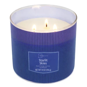 Mainstays Starlit Skies 3-Wick Textured Wrapped Scented Jar Candle, 14 oz Mainstays Starlit Skies 3-Wick Textured Wrapped Scented Jar Candle, 14 oz