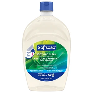 Softsoap Soothing Clean Liquid Hand Soap, 50 fl oz, Aloe Vera Fresh Scent, New Easy Pour Spout Softsoap Soothing Clean Liquid Hand Soap, 50 fl oz, Aloe Vera Fresh Scent, New Easy Pour Spout