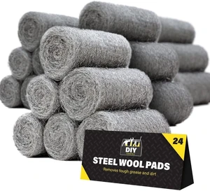 0000 Stainless Steel Wool 24-Pack for Mouse Control, Filling Holes, Rodent Prevention, Home Protection - For Gaps, Wood and Metal Surfaces 0000 Stainless Steel Wool 24-Pack for Mouse Control, Filling Holes, Rodent Prevention, Home Protection - For Gaps, Wood and Metal Surfaces