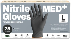 SUP Med Plus Nitrile Gloves, 5 Mil, Powder-Free, Disposable, Black, 75 Count (750 Ct) SUP Med Plus Nitrile Gloves, 5 Mil, Powder-Free, Disposable, Black, 75 Count (750 Ct)