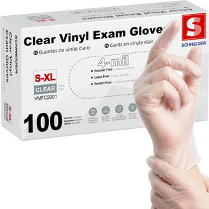 Schneider Vinyl Exam Disposable Gloves, Latex Free Schneider Vinyl Exam Disposable Gloves, Latex Free