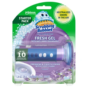 Scrubbing Bubbles Automatic Toilet Bowl Cleaner, Lavender Fresh Gel Stamps with Dispenser, 6 Count Scrubbing Bubbles Automatic Toilet Bowl Cleaner, Lavender Fresh Gel Stamps with Dispenser, 6 Count