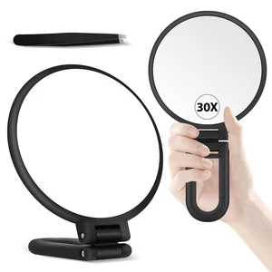 Beauty Planet 30X/1X Double Sided Hand Mirror with Handle - Foldable Portable Travel Makeup Mirror (Black) Beauty Planet 30X/1X Double Sided Hand Mirror with Handle - Foldable Portable Travel Makeup Mirror (Black)