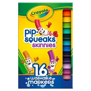 Crayola Pip Squeaks Skinnies Washable Marker Set (16ct), Mini Thin Coloring Markers for Toddlers & Kids, Spring Crafts Supplies Crayola Pip Squeaks Skinnies Washable Marker Set (16ct), Mini Thin Coloring Markers for Toddlers & Kids, Spring Crafts Supplies