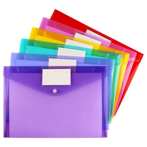 6 Pack Clear Document Folders Plastic Envelopes, A4 Size, 6 Colors 6 Pack Clear Document Folders Plastic Envelopes, A4 Size, 6 Colors