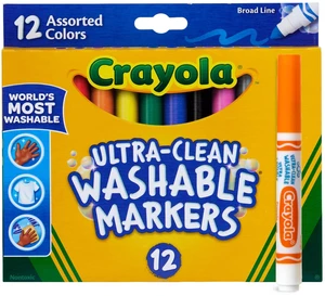 Crayola Broad Line Markers 12 Count, Washable, Assorted Colors, Arts & Crafts Supplies for Kids, Coloring Books & Art Projects, Ages 3+ Crayola Broad Line Markers 12 Count, Washable, Assorted Colors, Arts & Crafts Supplies for Kids, Coloring Books & Art Projects, Ages 3+
