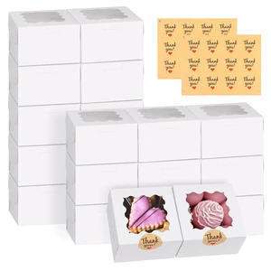 WINKIO Small Cookie Boxes with Window for Dessert Pastry WINKIO Small Cookie Boxes with Window for Dessert Pastry