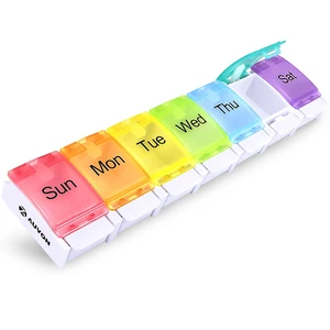 AUVON Arthritis Friendly Weekly Pill Organizer, BPA Free 7-Day Travel Pill Box with Spring Open Design and Large Compartment for Vitamins, Supplements, Medication AUVON Arthritis Friendly Weekly Pill Organizer, BPA Free 7-Day Travel Pill Box with Spring Open Design and Large Compartment for Vitamins, Supplements, Medication