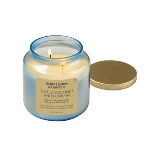 Better Homes & Gardens 2-Wick Salted Coconut & Pumpkin Candle, 14oz Iridescent Glass Jar Better Homes & Gardens 2-Wick Salted Coconut & Pumpkin Candle, 14oz Iridescent Glass Jar