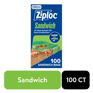 Ziploc Sandwich Bags 100 Count with EasyGuide Zipper for Food Storage and School Supplies Ziploc Sandwich Bags 100 Count with EasyGuide Zipper for Food Storage and School Supplies