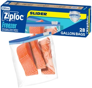 Ziploc Gallon Freezer Slider Bags, 28 Count, Food Storage Ziploc Gallon Freezer Slider Bags, 28 Count, Food Storage