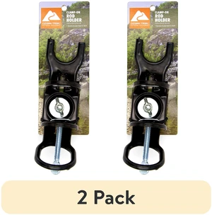 Ozark Trail Adjustable Clamp-On Fishing Rod Holder (2-Pack), Rubber-Coated Clamp for Flat Mounting Surfaces Ozark Trail Adjustable Clamp-On Fishing Rod Holder (2-Pack), Rubber-Coated Clamp for Flat Mounting Surfaces