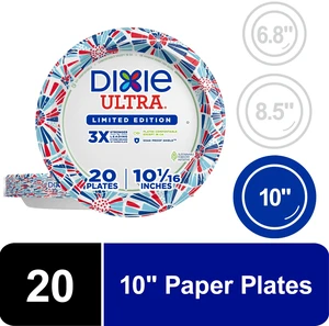 Dixie Ultra Summer Design 10" Disposable Paper Plates, 20 Count, Multi-Color Dixie Ultra Summer Design 10" Disposable Paper Plates, 20 Count, Multi-Color