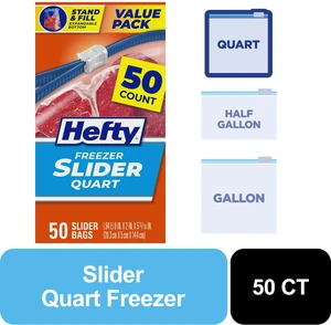 Hefty Slider Quart Freezer Bags, 50 Count Hefty Slider Quart Freezer Bags, 50 Count