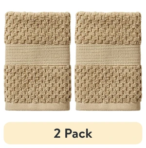 Better Homes & Gardens Signature Soft Cotton Popcorn Textured Washcloth (2 Pack), Almond Biscuit Better Homes & Gardens Signature Soft Cotton Popcorn Textured Washcloth (2 Pack), Almond Biscuit