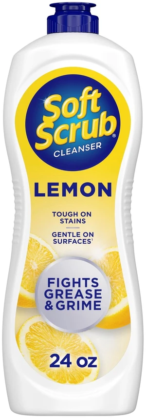 Soft Scrub Cleanser 24oz, Lemon Fragrance, Multi-Surface Kitchen Cleaner, Fights Grease & Grime Soft Scrub Cleanser 24oz, Lemon Fragrance, Multi-Surface Kitchen Cleaner, Fights Grease & Grime