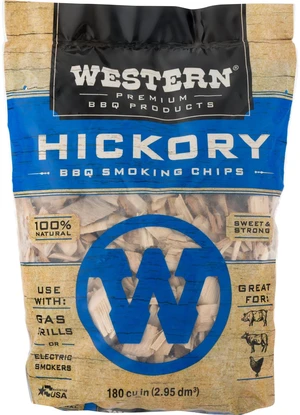 Western Premium BBQ Products Hickory BBQ Smoking Chips, 180 Cu in Western Premium BBQ Products Hickory BBQ Smoking Chips, 180 Cu in