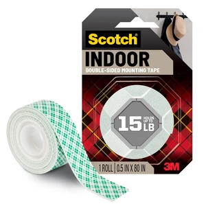 3M Scotch Indoor Double-Sided Mounting Tape, 1/2" x 80" Roll 3M Scotch Indoor Double-Sided Mounting Tape, 1/2" x 80" Roll