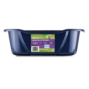 Vibrant Life Large Open Cat Litter Box, Blue Vibrant Life Large Open Cat Litter Box, Blue