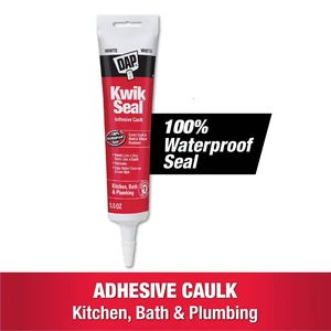 DAP Kwik Seal 5.5 oz White Adhesive Kitchen and Bath Acrylic Latex Caulk DAP Kwik Seal 5.5 oz White Adhesive Kitchen and Bath Acrylic Latex Caulk
