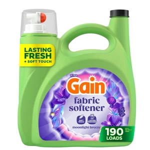 Gain Liquid Laundry Fabric Softener and Conditioner, Moonlight Breeze Scent, 140 fl oz, 190 Loads Gain Liquid Laundry Fabric Softener and Conditioner, Moonlight Breeze Scent, 140 fl oz, 190 Loads