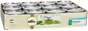 Kerr Wide Mouth Half-Pint Mason Jars with Lids and Bands, 12 Count 8oz Kerr Wide Mouth Half-Pint Mason Jars with Lids and Bands, 12 Count 8oz