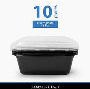 Mainstays 10-Piece 8-Cup Tall Square Meal Prep Containers with Lids, BPA-Free, Microwave and Dishwasher Safe Mainstays 10-Piece 8-Cup Tall Square Meal Prep Containers with Lids, BPA-Free, Microwave and Dishwasher Safe