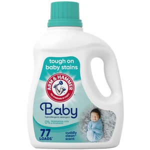 ARM & HAMMER Baby Laundry Detergent Liquid, Cuddly Clean Scent, 100.5 Fl Oz, 77 Loads ARM & HAMMER Baby Laundry Detergent Liquid, Cuddly Clean Scent, 100.5 Fl Oz, 77 Loads