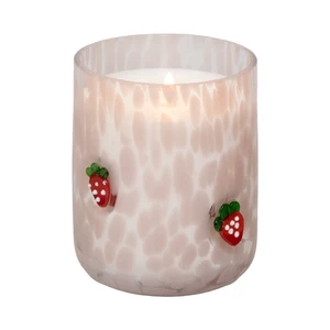 Mainstays 1-Wick Art Glass Scented Jar Candle, Strawberry Breeze, 8.5 oz Mainstays 1-Wick Art Glass Scented Jar Candle, Strawberry Breeze, 8.5 oz