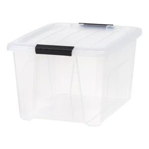 IRIS 32Qt Plastic Storage Bin with Lid, Stackable Tote IRIS 32Qt Plastic Storage Bin with Lid, Stackable Tote