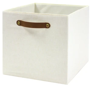 Collapsible Fabric Cube Storage Bin, Better Homes & Gardens, Vanilla Collapsible Fabric Cube Storage Bin, Better Homes & Gardens, Vanilla