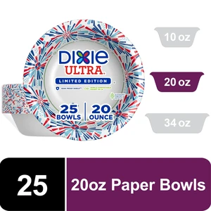 Dixie Ultra 20 Ounce Paper Bowls, Summer Design, Multi-Color, 25 Count Dixie Ultra 20 Ounce Paper Bowls, Summer Design, Multi-Color, 25 Count