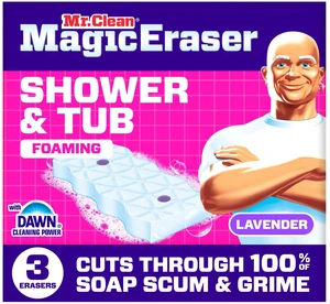 Mr. Clean Magic Eraser Sponge Shower & Tub Cleaner Lavender 3 Count Mr. Clean Magic Eraser Sponge Shower & Tub Cleaner Lavender 3 Count