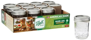 Ball Glass Mason Jar, 8Ounces, 12Count, Regular Mouth, with Lid & Band Ball Glass Mason Jar, 8Ounces, 12Count, Regular Mouth, with Lid & Band