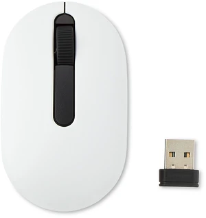 Onn Wireless Travel Mouse with 3 Buttons and Scroll Wheel and Wireless USB Receiver, White Onn Wireless Travel Mouse with 3 Buttons and Scroll Wheel and Wireless USB Receiver, White