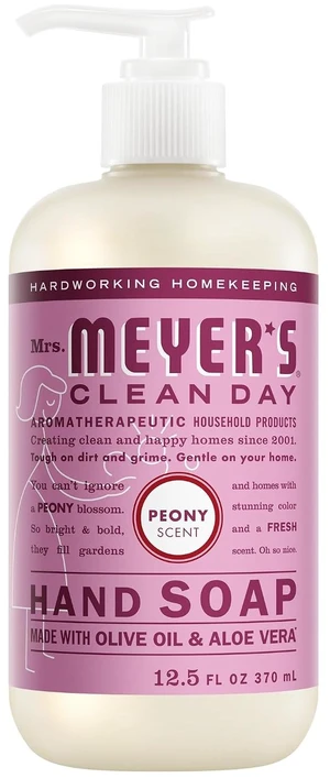 Mrs. Meyer's Clean Day Hand Soap, Peony Scent, 12.5 Fl Oz Bottle Mrs. Meyer's Clean Day Hand Soap, Peony Scent, 12.5 Fl Oz Bottle