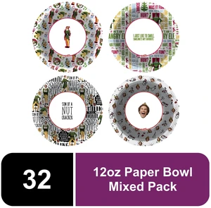 Glad Elf Holiday 12oz Paper Bowls Mixed Pack 32CT Color Perf PDQ Glad Elf Holiday 12oz Paper Bowls Mixed Pack 32CT Color Perf PDQ