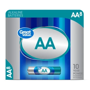 Great Value Alkaline AA Batteries 8-Pack (Plastic-Free Packaging) Great Value Alkaline AA Batteries 8-Pack (Plastic-Free Packaging)