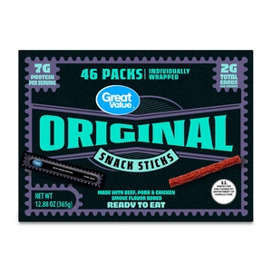 Great Value Original Snack Meat Sticks, 46 Count Great Value Original Snack Meat Sticks, 46 Count