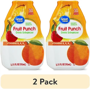 Great Value Fruit Punch Drink Enhancer, 2 Pack, 3.11fl oz Great Value Fruit Punch Drink Enhancer, 2 Pack, 3.11fl oz