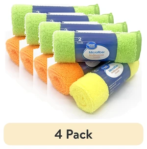 Great Value Multipurpose Microfiber Household Cleaning Cloth, Wipe, 4 Pack, 2 Count, Multicolor Great Value Multipurpose Microfiber Household Cleaning Cloth, Wipe, 4 Pack, 2 Count, Multicolor
